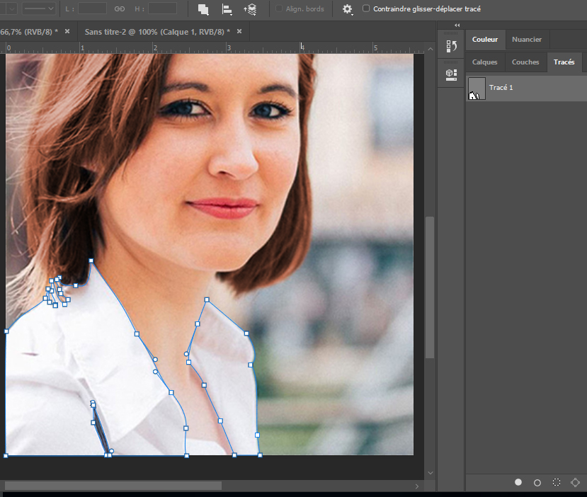 Le tracé autour de la chemise